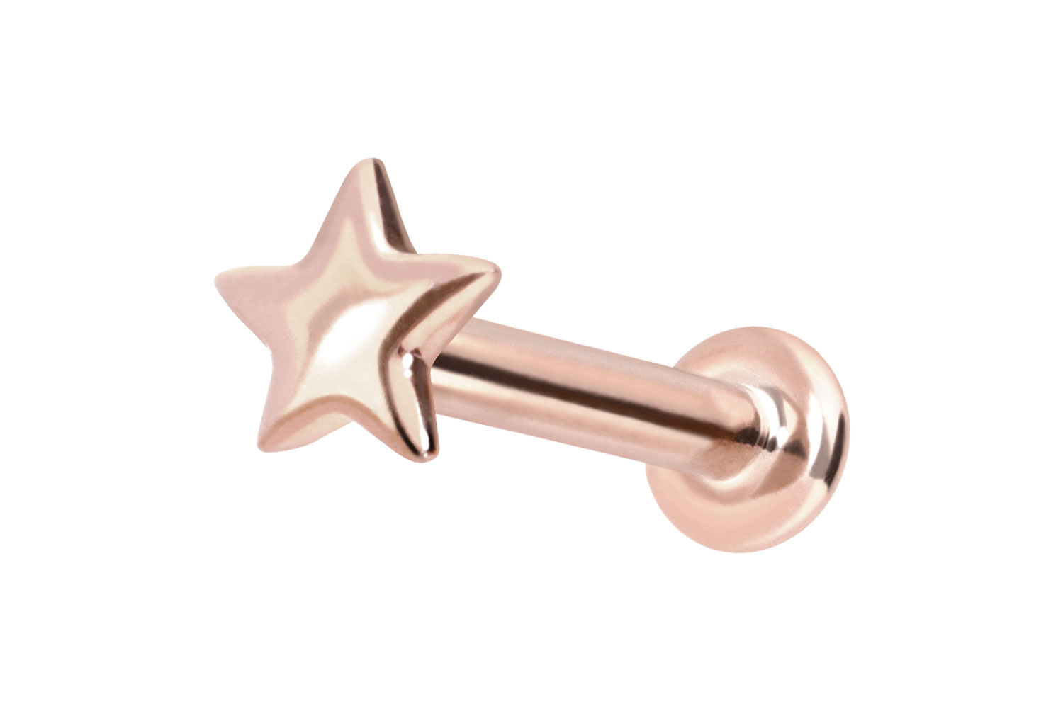 14 Karat Gold Labret Piercing mit Push Fit STERN